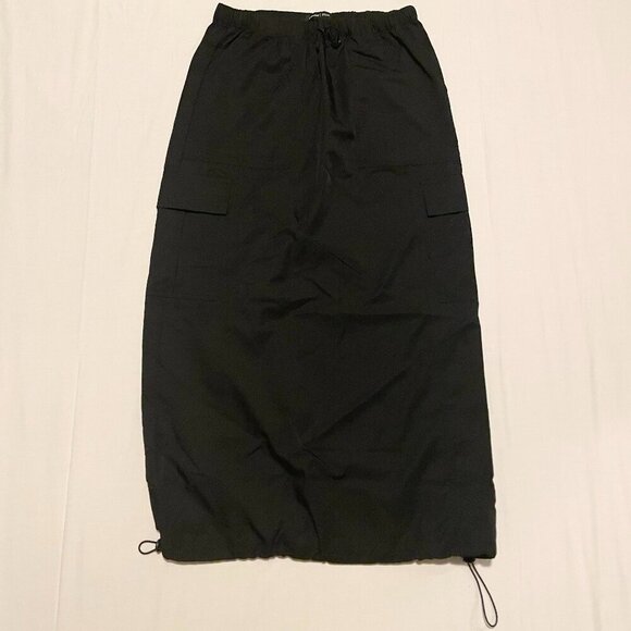 Bluenotes Denim Parachute Skirt Black Nylon Womens Size Small - Picture 1 of 16